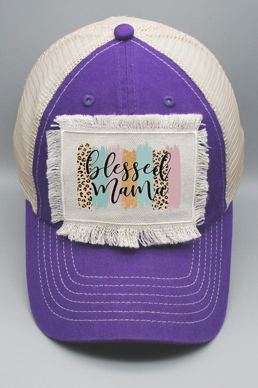 Blessed Mama Leopard BrushS Patch Trucker Hat