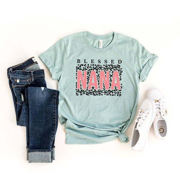 Blessed Nana Leopard Short Sleeve Graphic Tee