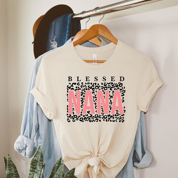 Blessed Nana Leopard Short Sleeve Graphic Tee