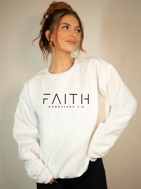 FAITH Ephesians 2  8 Cozy Crewneck Sweatshirt