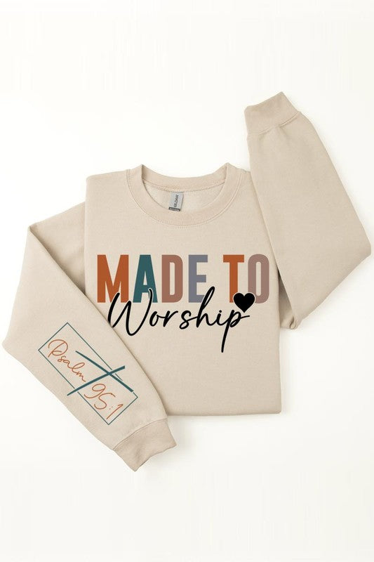 Psalm 95:1 Sleeve Graphic Fleece Sweatshirts